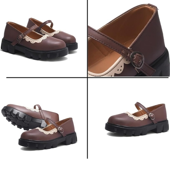 Women's Mary Janes Platform Dress Shoes – Low Heel Chunky Pumps with Round Toe, - Picture 7 of 7